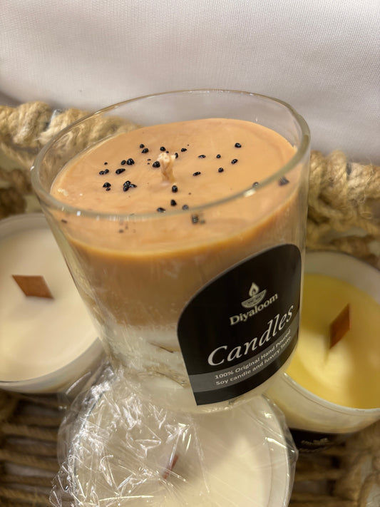 Ice Coffee Latte Jar Candle – Indian Tea Scented Soy Candle in Glass | Diyaloom Diyaloom