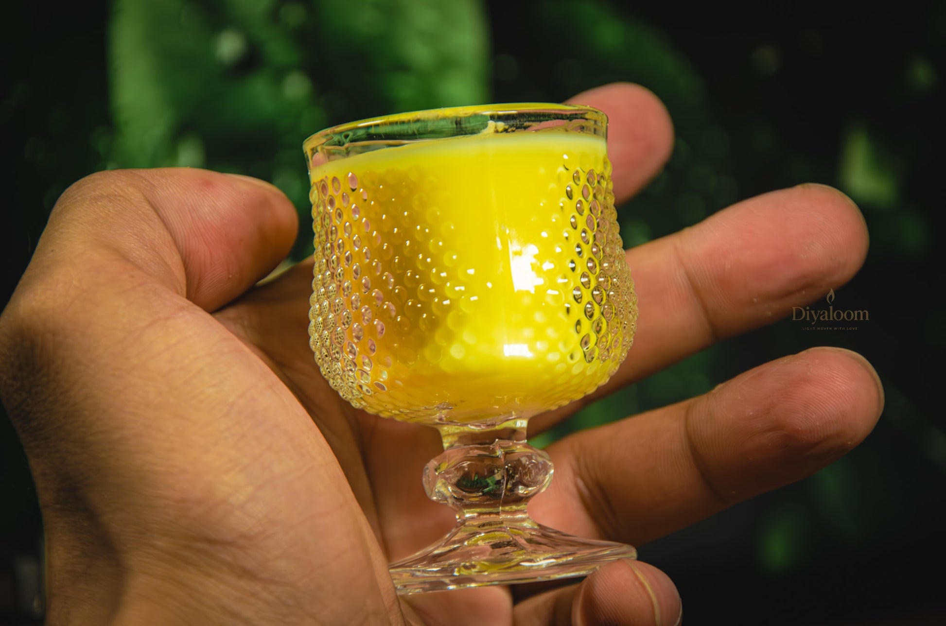 Golden Goblet - Wine Glass Candle Diyaloom