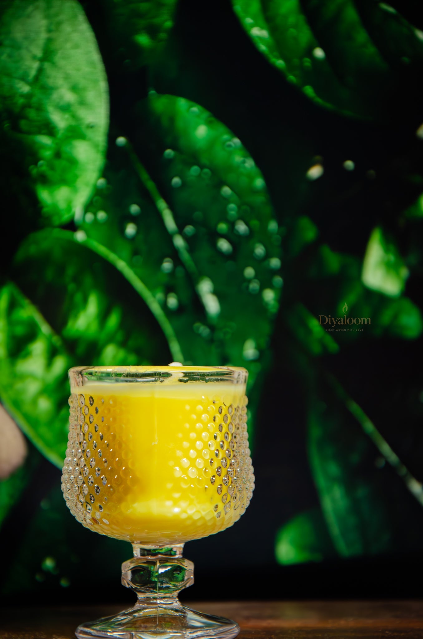 Golden Goblet - Wine Glass Candle Diyaloom