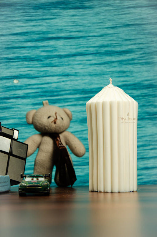 Tomb Pillar – Ribbed Soy Wax Candle Diyaloom
