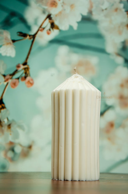 Tomb Pillar – Ribbed Soy Wax Candle Diyaloom