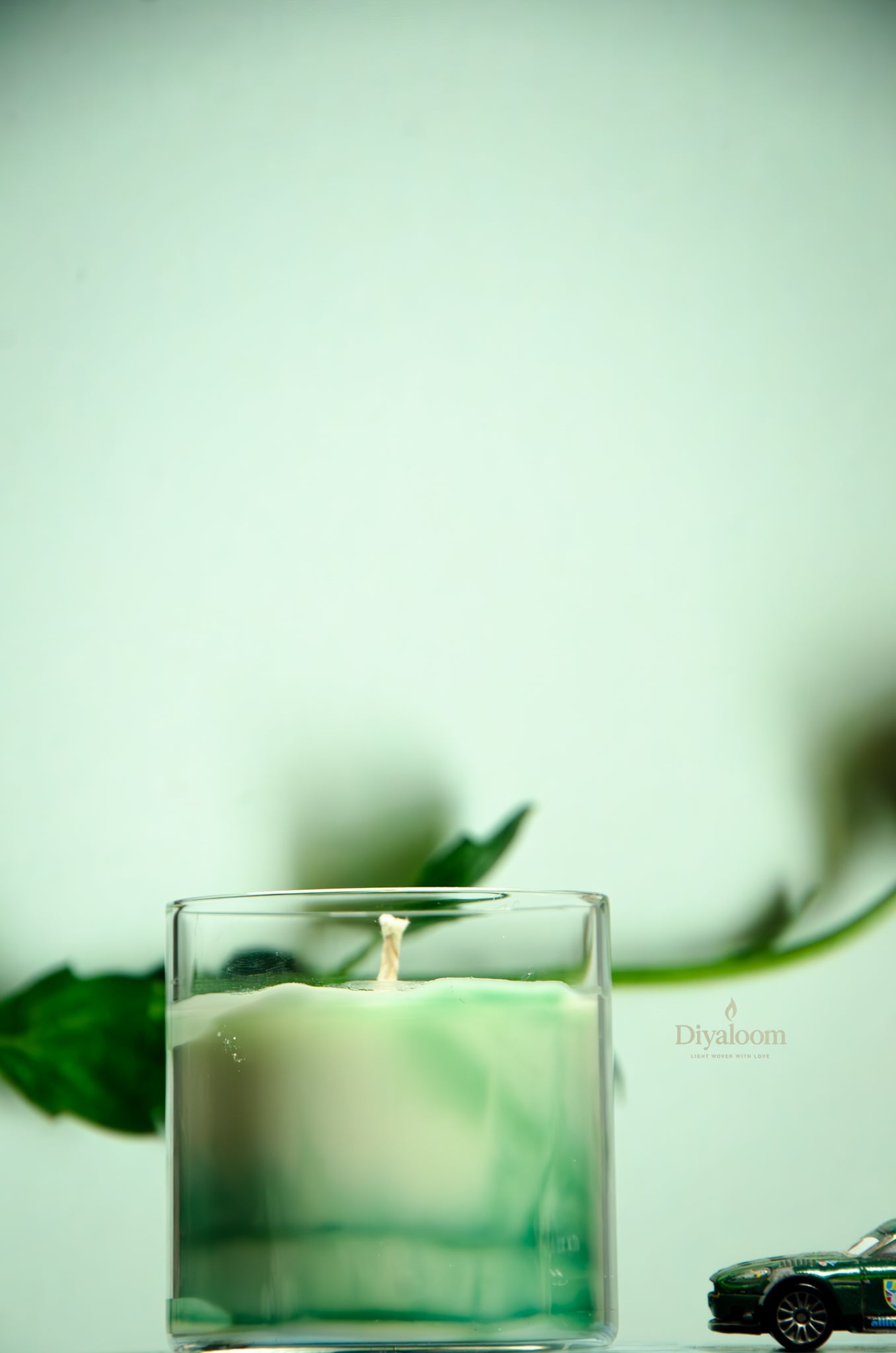 Green Marble Glass Jar Candle Diyaloom