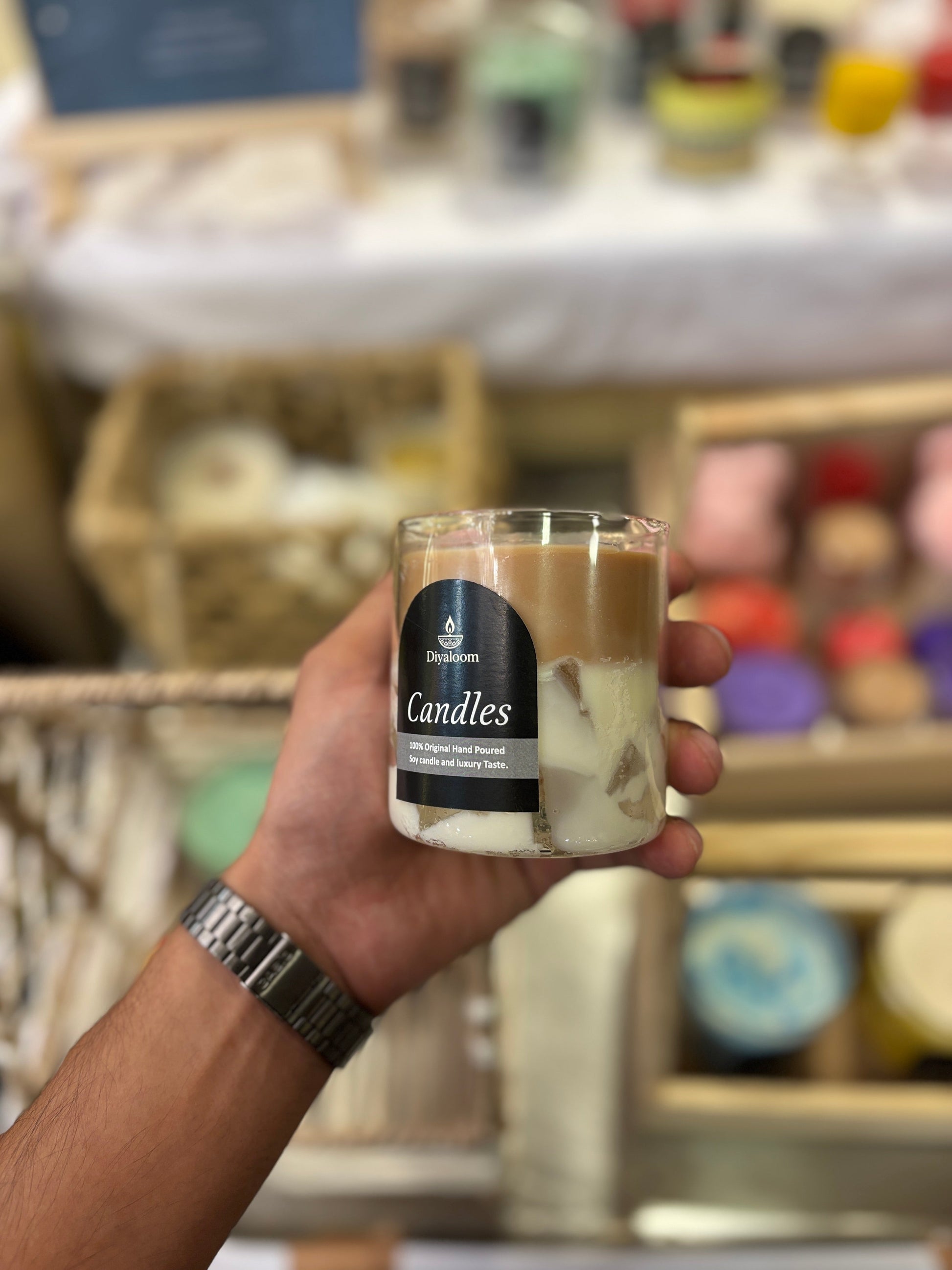 Ice Coffee Latte Jar Candle – Indian Tea Scented Soy Candle in Glass | Diyaloom Diyaloom