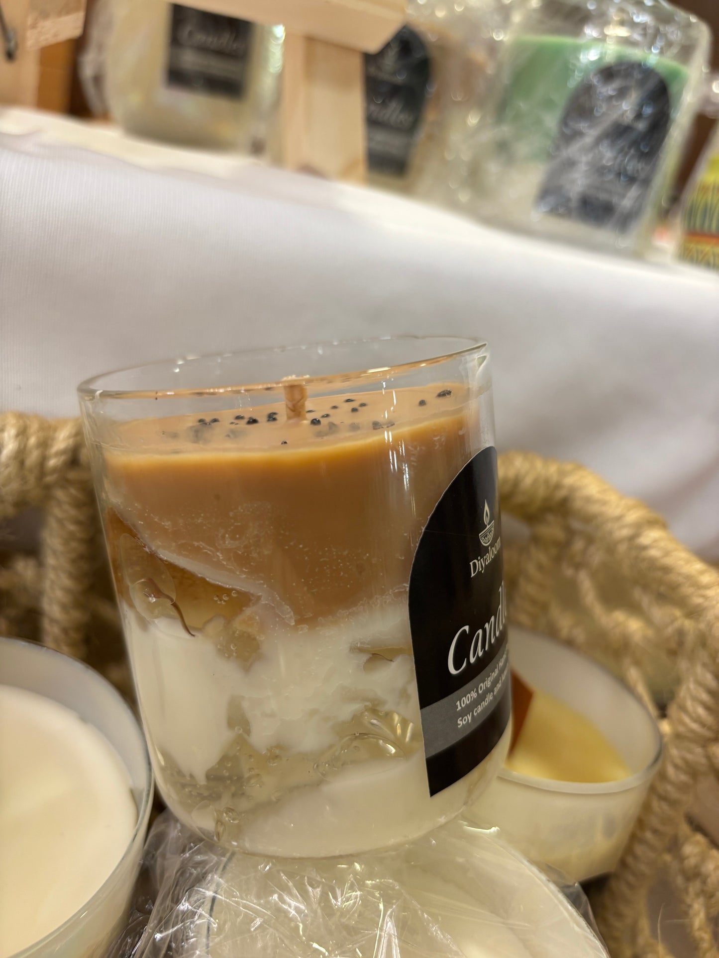 Ice Coffee Latte Jar Candle – Indian Tea Scented Soy Candle in Glass | Diyaloom Diyaloom