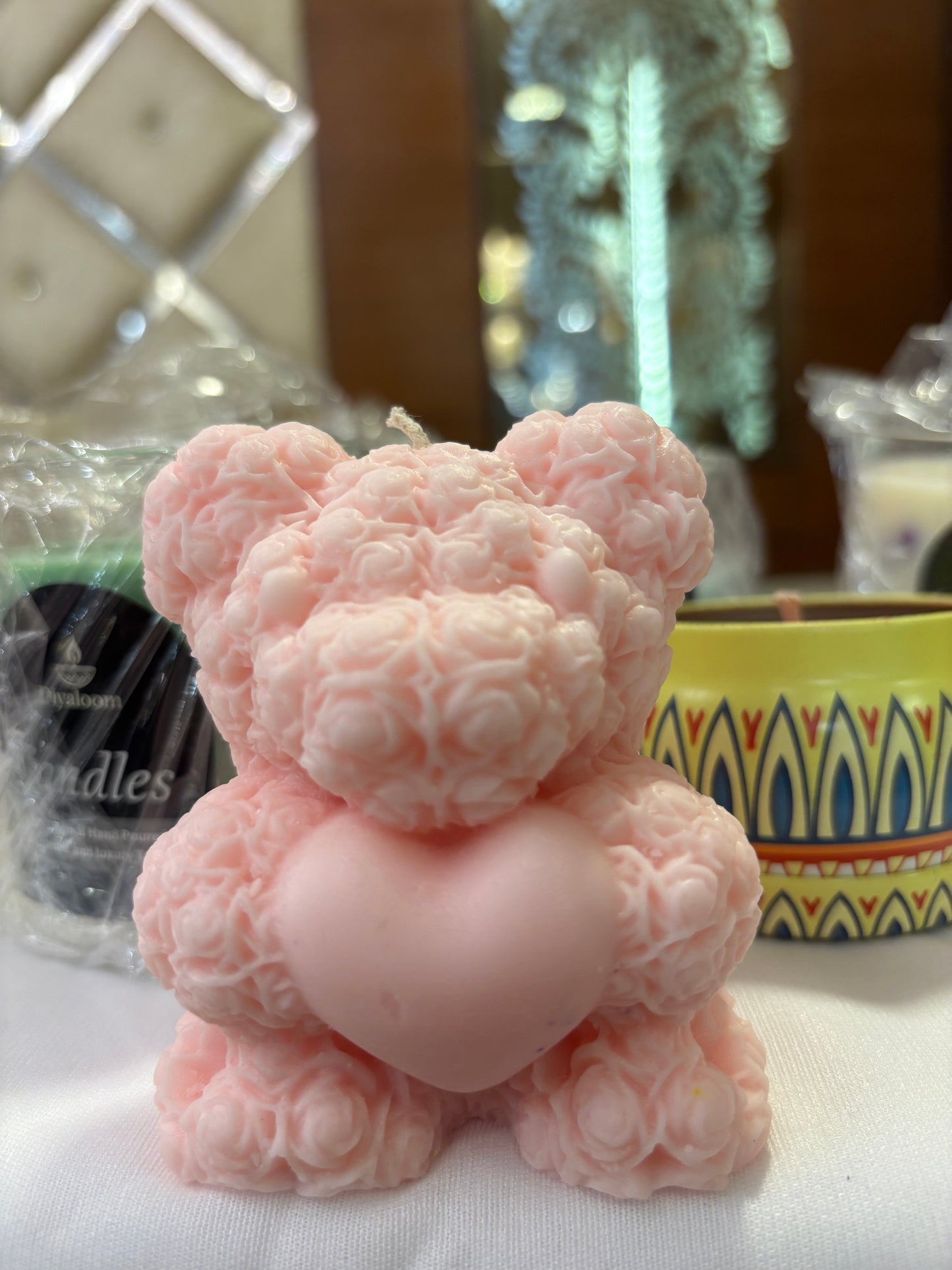 Rose Teddy Candle with Heart – Romantic Gifting Candle for Birthdays & Valentine’s | Diyaloom Diyaloom