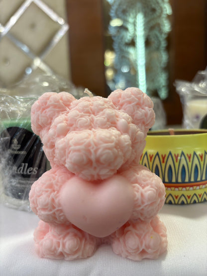 Rose Teddy Candle with Heart – Romantic Gifting Candle for Birthdays & Valentine’s | Diyaloom Diyaloom