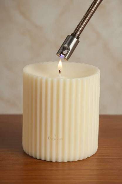 Ribbed Pillar Candle Diyaloom